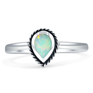 Pear Teardrop Solitaire Ring